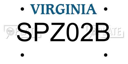 SPZ02B Virginia License Plate