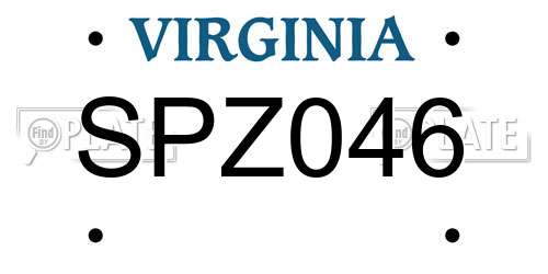 SPZ046 Virginia License Plate