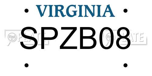 SPZB08 Virginia License Plate
