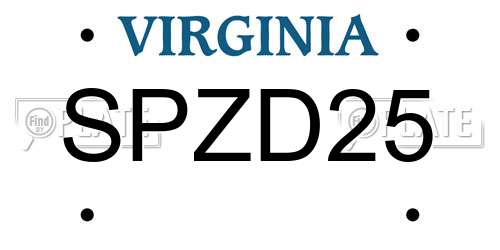 SPZD25 Virginia License Plate