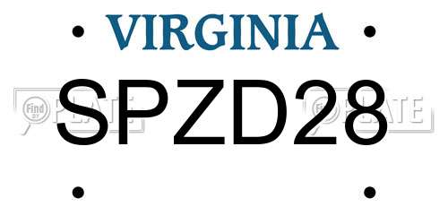 SPZD28 Virginia License Plate