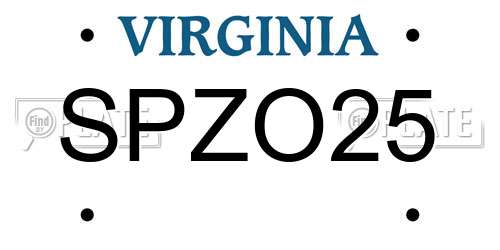 SPZO25 Virginia License Plate