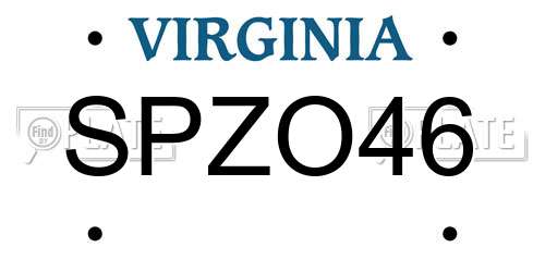 SPZO46 Virginia License Plate