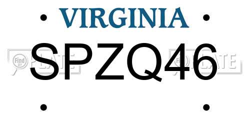 SPZQ46 Virginia License Plate