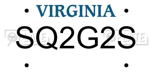 SQ2G2S Virginia License Plate