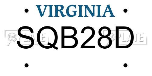 SQB28D Virginia License Plate
