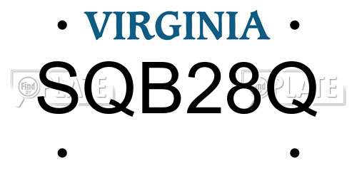 SQB28Q Virginia License Plate
