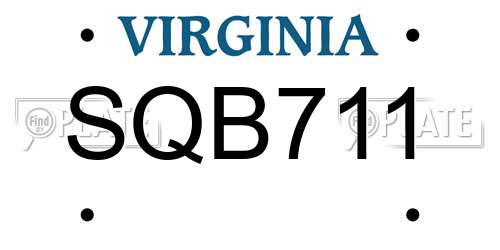 SQB711 Virginia License Plate