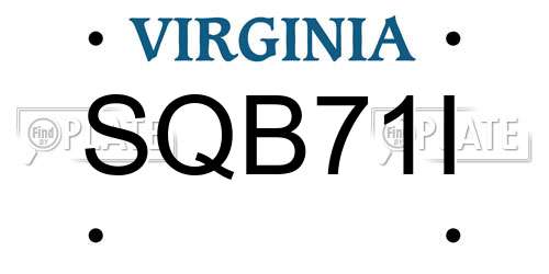 SQB71I Virginia License Plate