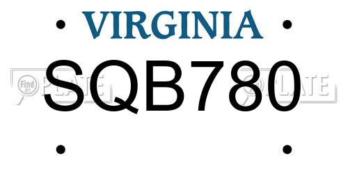 SQB780 Virginia License Plate