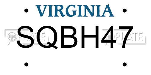 SQBH47 Virginia License Plate