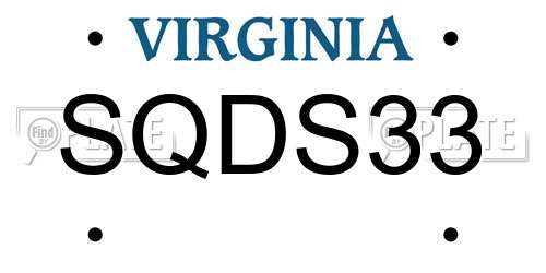 SQDS33 Virginia License Plate