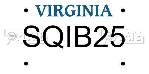 SQIB25 Virginia License Plate