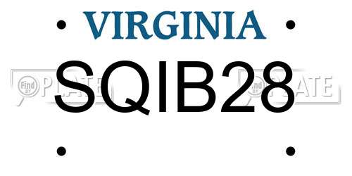 SQIB28 Virginia License Plate