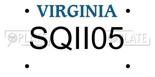 SQII05 Virginia License Plate