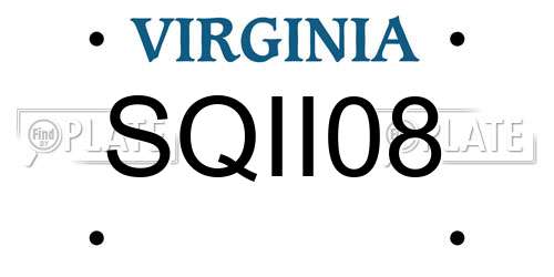 SQII08 Virginia License Plate