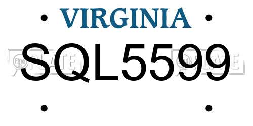 SQL5599 Virginia License Plate
