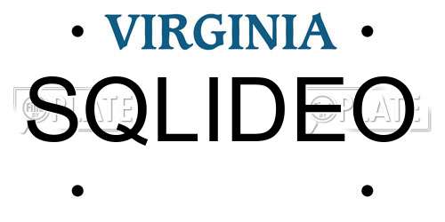 SQLIDEO Virginia License Plate