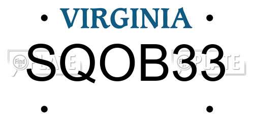 SQOB33 Virginia License Plate