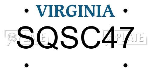 SQSC47 Virginia License Plate