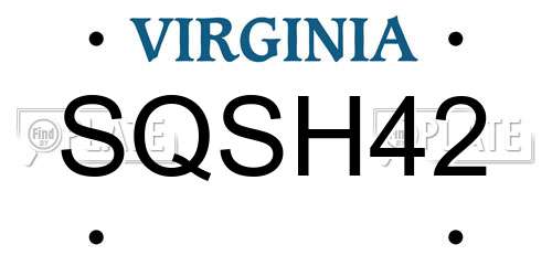 SQSH42 Virginia License Plate