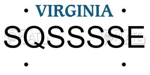 SQSSSSE Virginia License Plate