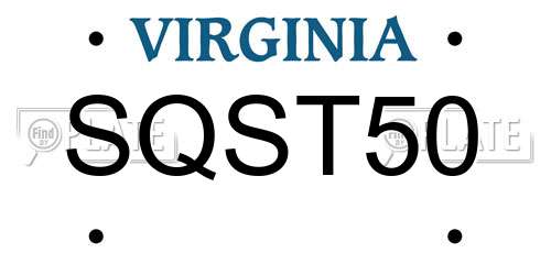 SQST50 Virginia License Plate
