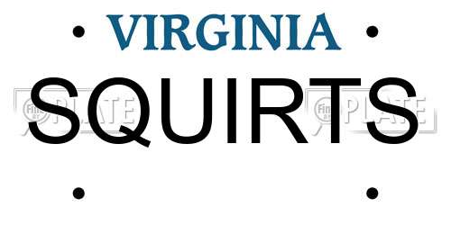 SQUIRTS Virginia License Plate