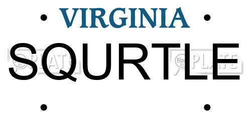 SQURTLE Virginia License Plate