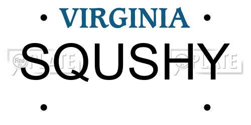 SQUSHY Virginia License Plate