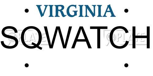 SQWATCH Virginia License Plate