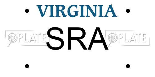 SRA Virginia License Plate