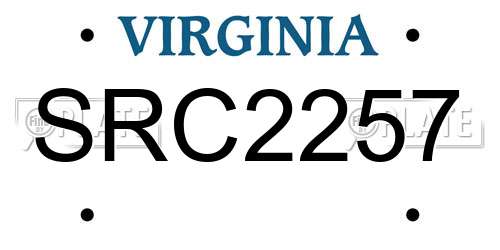 SRC2257 Virginia License Plate