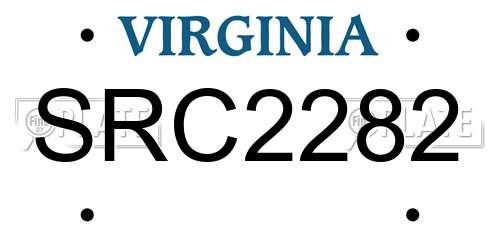 SRC2282 Virginia License Plate