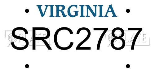 SRC2787 Virginia License Plate