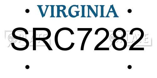 SRC7282 Virginia License Plate