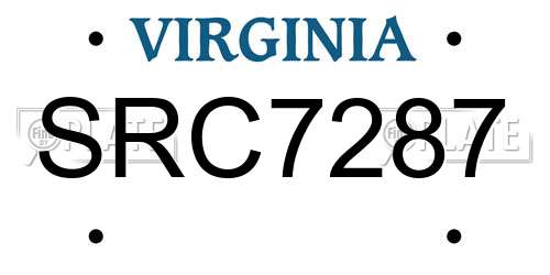 SRC7287 Virginia License Plate