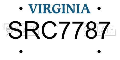 SRC7787 Virginia License Plate