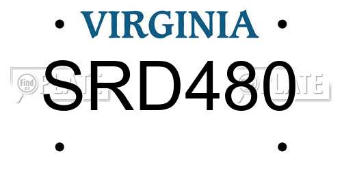 SRD480 Virginia License Plate