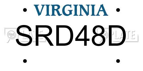 SRD48D Virginia License Plate