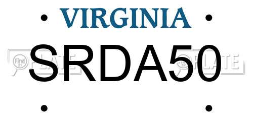 SRDA50 Virginia License Plate