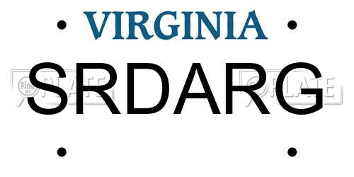 SRDARG Virginia License Plate