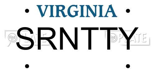 SRNTTY Virginia License Plate