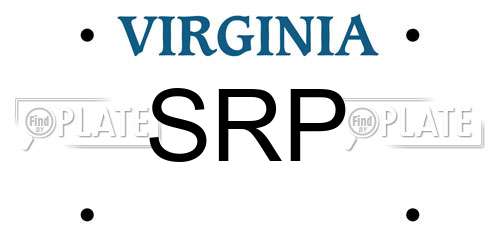 SRP Virginia License Plate