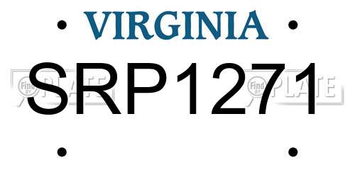 SRP1271 Virginia License Plate