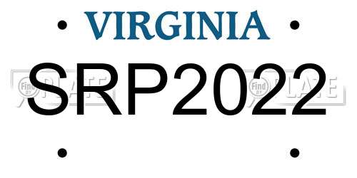 SRP2022 Virginia License Plate