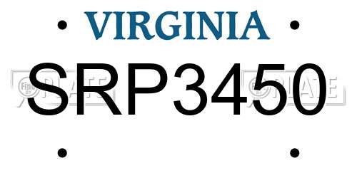 SRP3450 Virginia License Plate