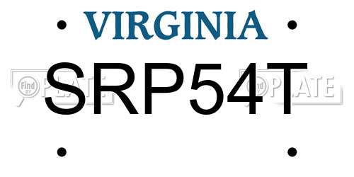 SRP54T Virginia License Plate