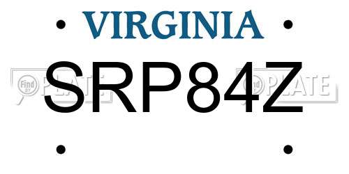 SRP84Z Virginia License Plate