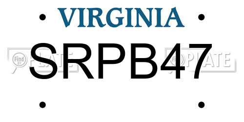 SRPB47 Virginia License Plate